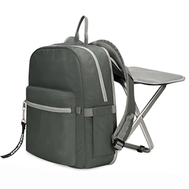 Multipurpose Backpack With Integrated Folding Chair For Outdoor