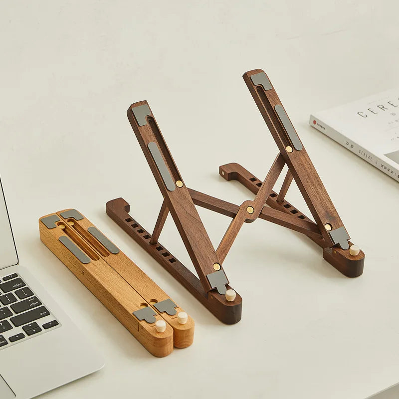 Adjustable Wooden Laptop Stand With Ergonomic Design