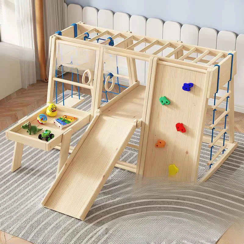 Kids Indoor Play Gym With Slide, Climbing Wall, Ladder