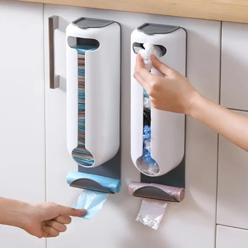 Wall-mounted Plastic Bag Dispenser And Organizer, 2-pack