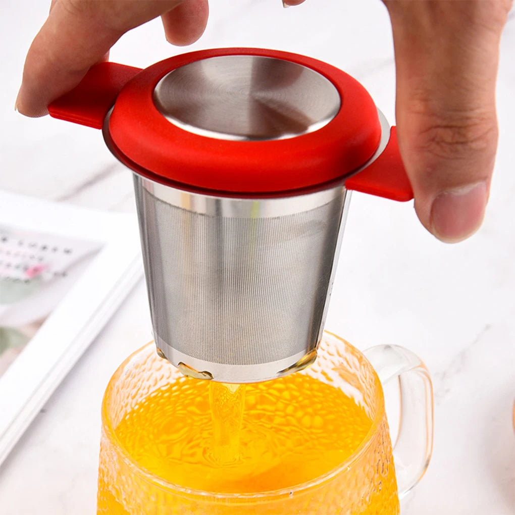 Stainless Steel Fine Mesh Tea Infuser With Red Handle