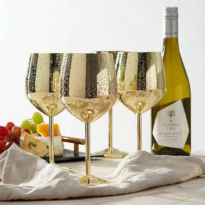 Elegant Gold Stemmed Wine Glasses Set Of Four on Luulla