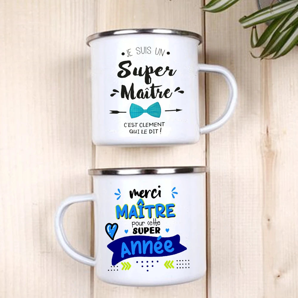 Customizable Teacher Appreciation Enamel Mug Gift Set