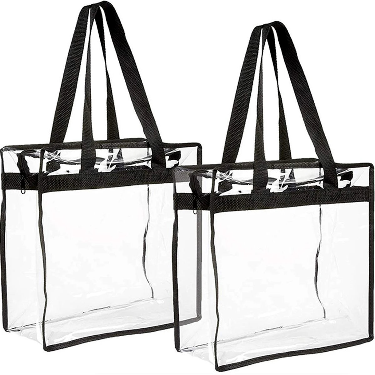 Clear Vinyl Tote Bags With Zipper Closure 2 pack on Luulla