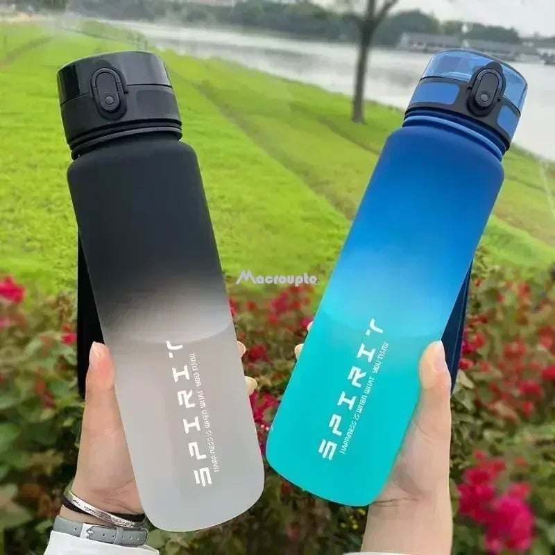 Leakproof Gradient Sports Water Bottles With Flip Lid