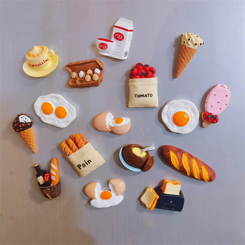 Miniature Assorted Food Magnets Set For Kitchen Decor