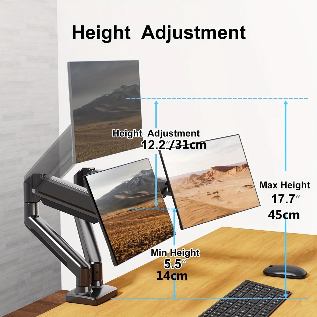 Dual Arm Adjustable Monitor Stand For 32 Screens on Luulla