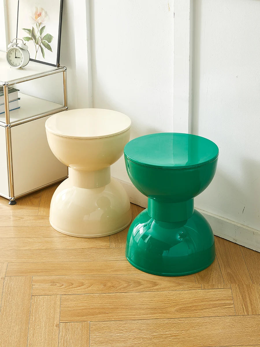 Modern Hourglass Shaped Ceramic Stools Set Of 3 on Luulla