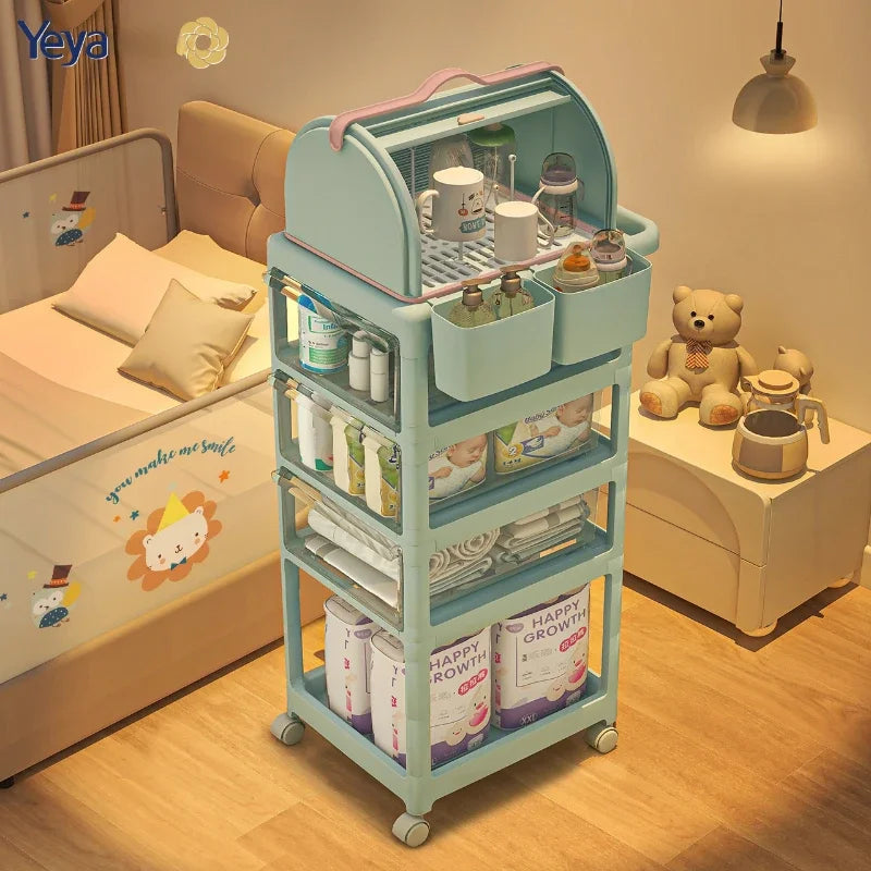 Multi layer Baby Nursery Storage Organizer Trolley Cart on Luulla