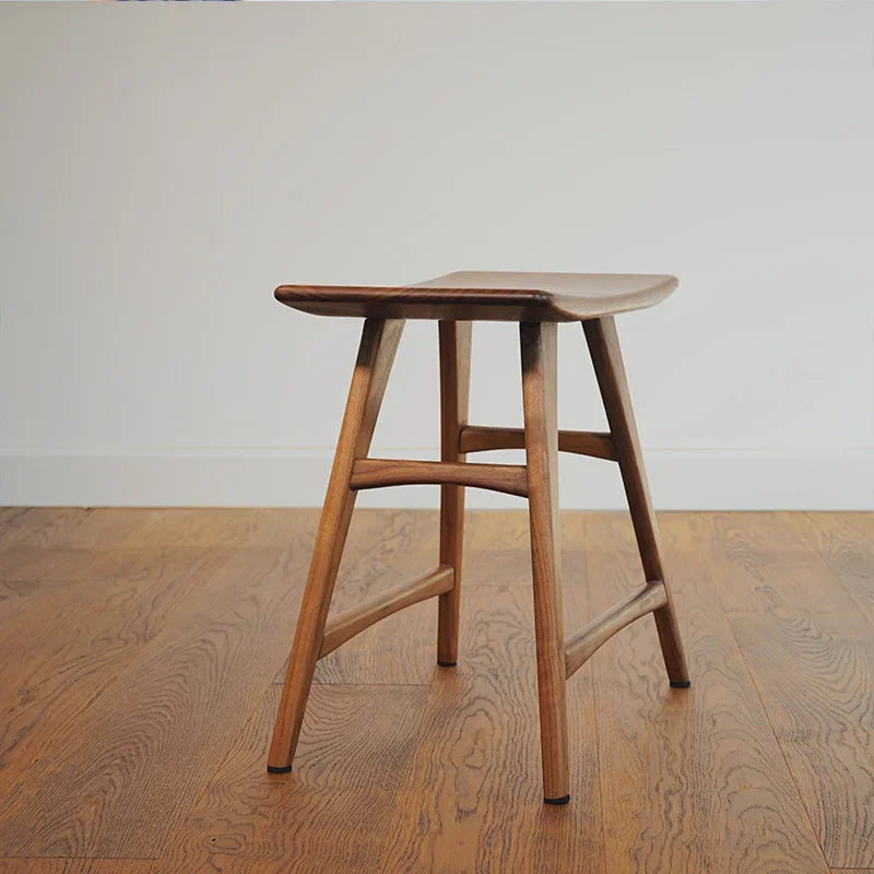 Midcentury Modern Wooden Saddle Seat Bar Stool on Luulla