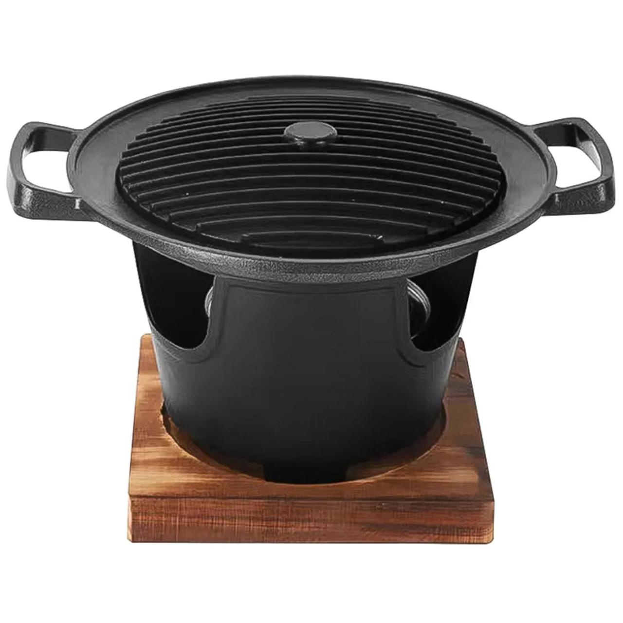 Petit barbecue rond portable fumoir charbon de bois poêle à barbecue grilles de