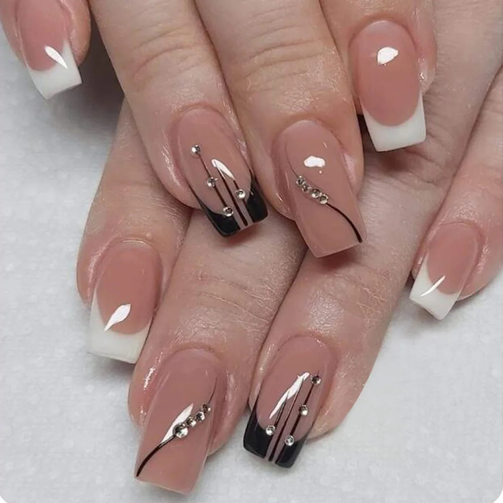 Elegant Nude French Tip Nail Set on Luulla