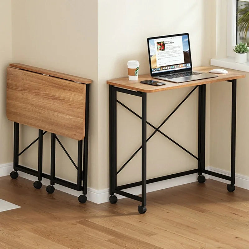 Space saving Folding Desk With Rolling Wheels on Luulla