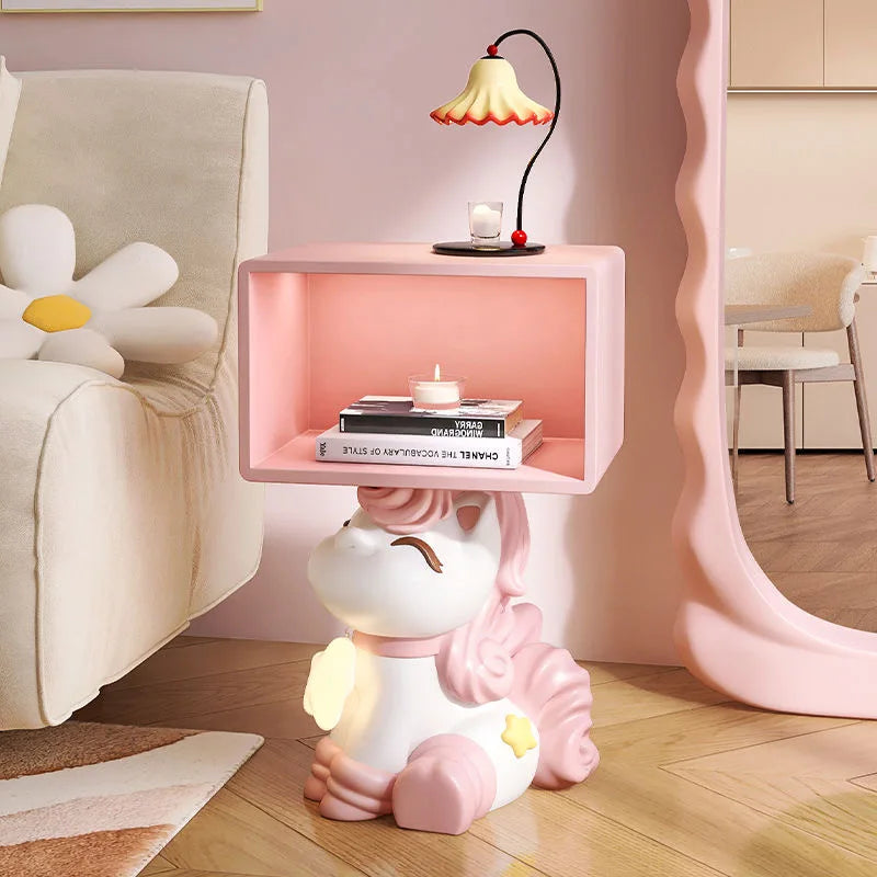 Unicorn themed Pink Bedside Table With on Luulla