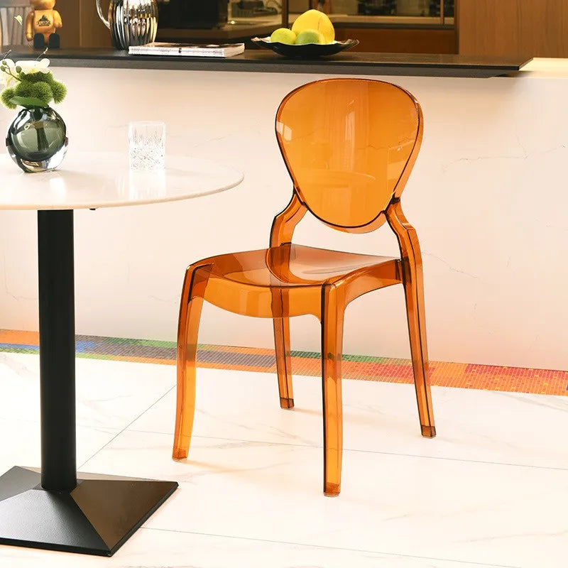 Modern Amber Transparent Acrylic Dining Chair Design on Luulla