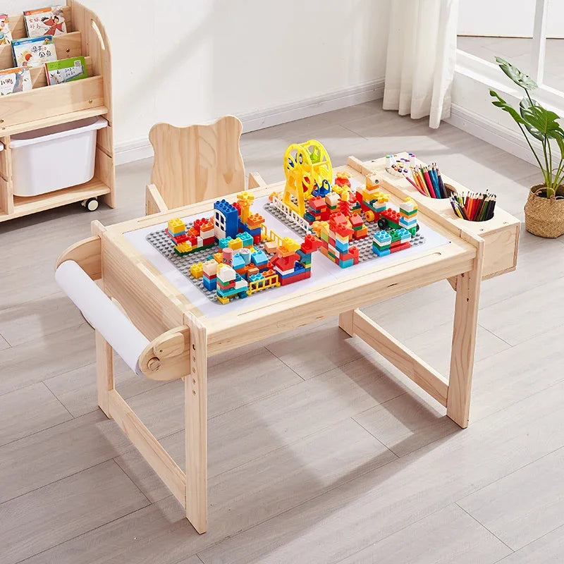 Wooden Kids Activity Table With Storage Bins on Luulla