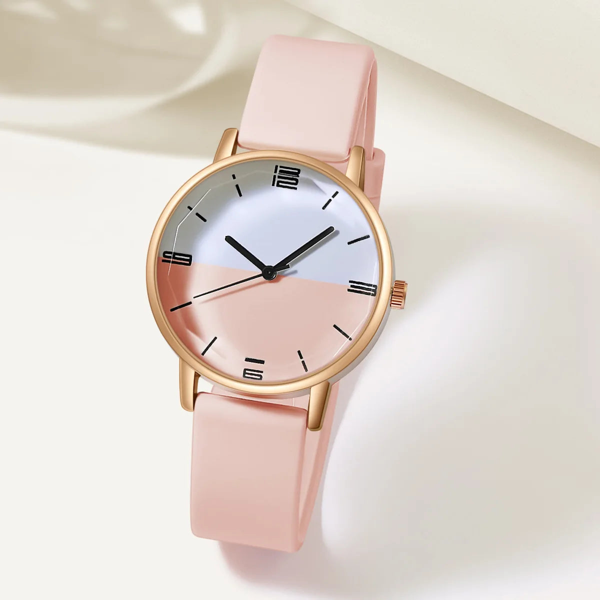 Rose gold minimalist watch top