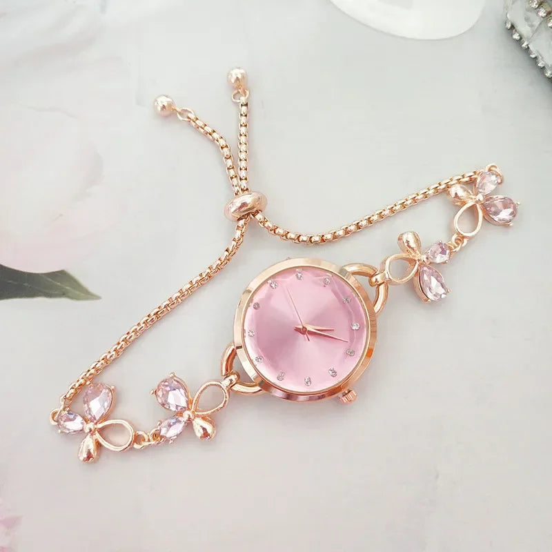 Rose gold watch and bracelet on sale