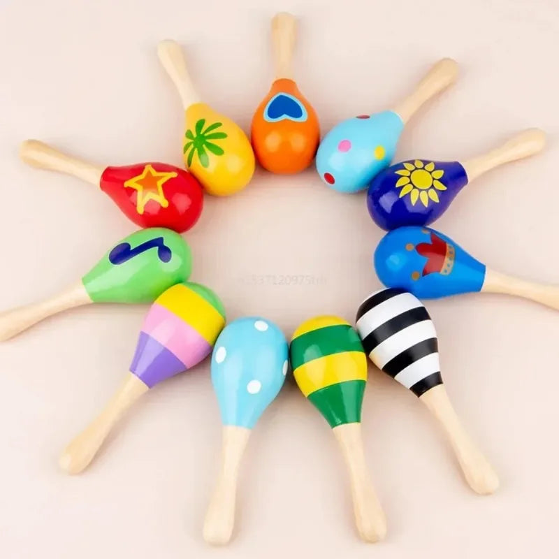 Colorful Wooden Hand-painted Maracas Musical Instruments on Luulla