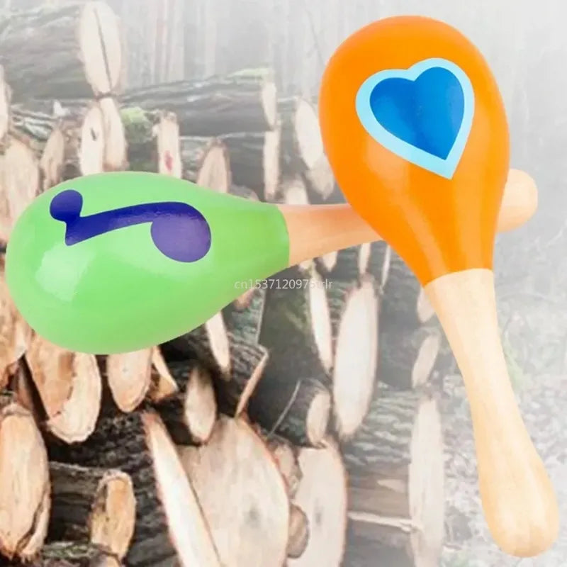 Colorful Wooden Hand-painted Maracas Musical Instruments on Luulla