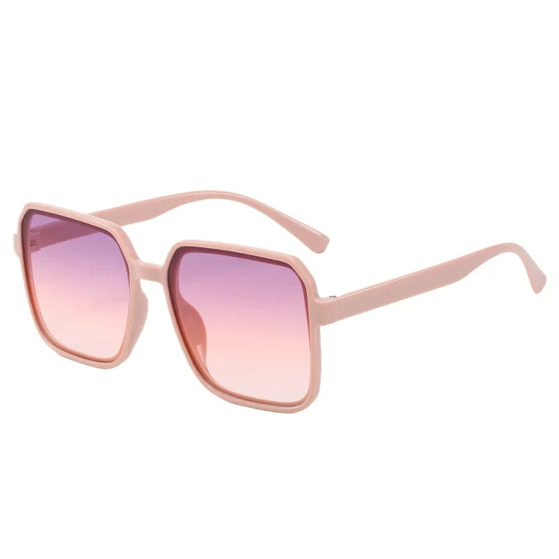 Women’s Oversized Pink Gradient Square Sunglasses Sandra Square Sunglasses | Light Pink Crystal & Dusk  main image 4