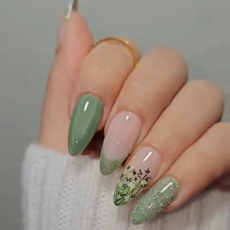 homecoming nails for green dress Green Velvet Nails Are An Instant Holiday Vibe