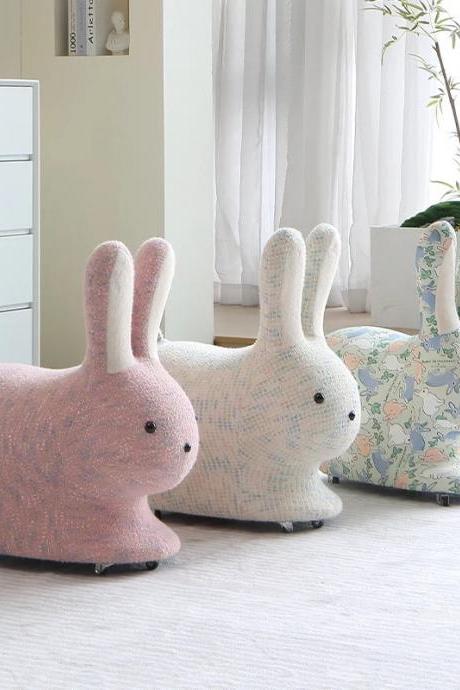 Cute Fabric Covered Bunny-shaped Stools For Children