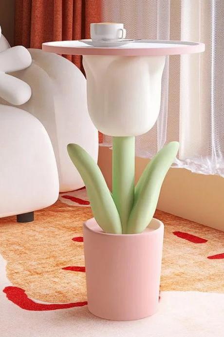 Novelty Flower Pot Design Side Table With Storage
