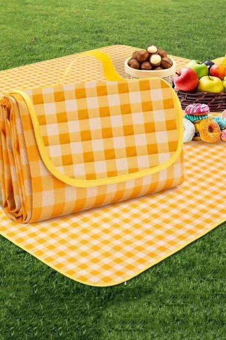Large Waterproof Yellow Picnic Blanket With Carrying Handle