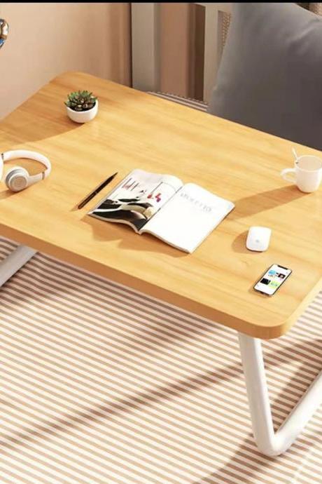 Modern Portable Wooden Bed Desk With White Legs