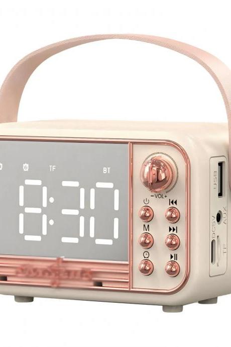 Vintage Style Bluetooth Speaker Digital Alarm Clock Radio