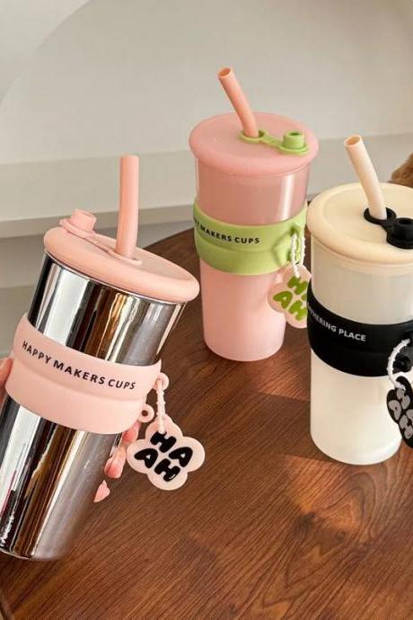 Insulated Stainless Steel Travel Tumbler With Straw