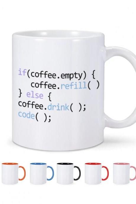 Programmers Code-themed Coffee Mug With Color Options