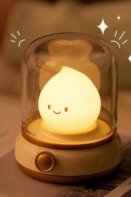 Smiling Drop Rechargeable Led Night Light With Dome