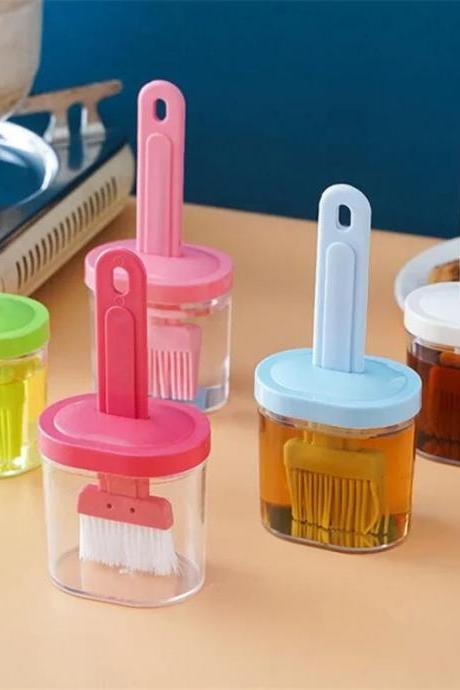 Colorful Silicone Oil Brush Bottle Set For Cooking