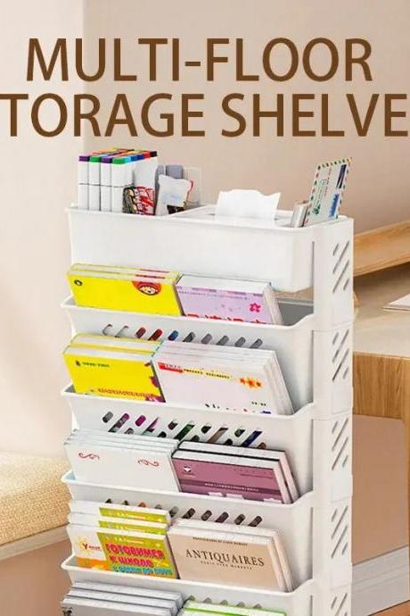 Modern Multi-level Desk Organizer Storage Shelves White