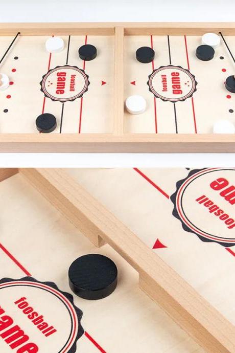 Tabletop Wooden Hockey Game With Pucks And Strikers