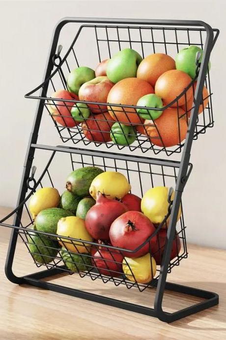 Two-tier Countertop Fruit Storage Basket Organizer