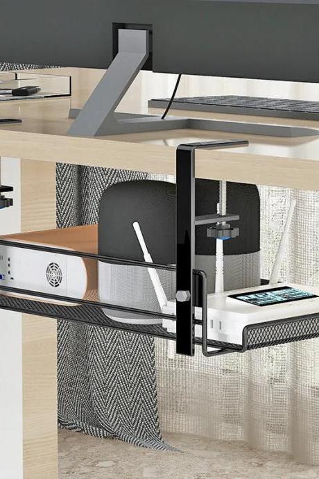 Adjustable Under-desk Computer Tower Mount With Shelf