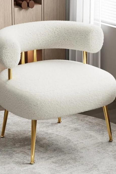 Modern Plush Sherpa Accent Chair With Gold Legs