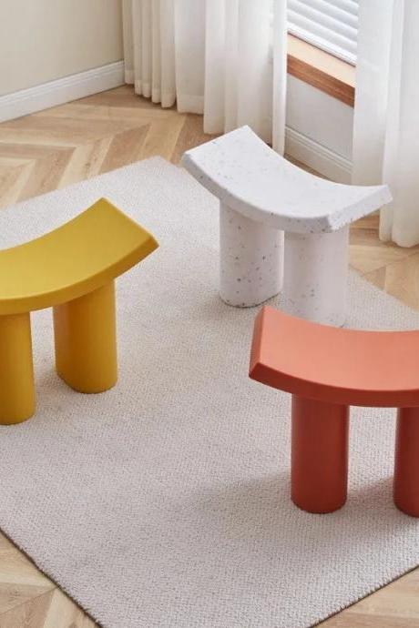 Modern Tri-color Indoor Small Accent Stool Set