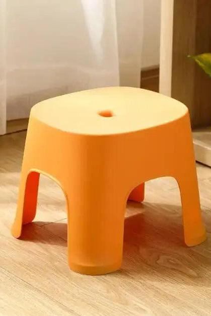 Durable Compact Orange Plastic Step Stool For Home