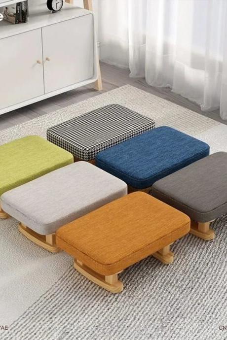 Colorful Modern Wooden Footstools With Padded Tops