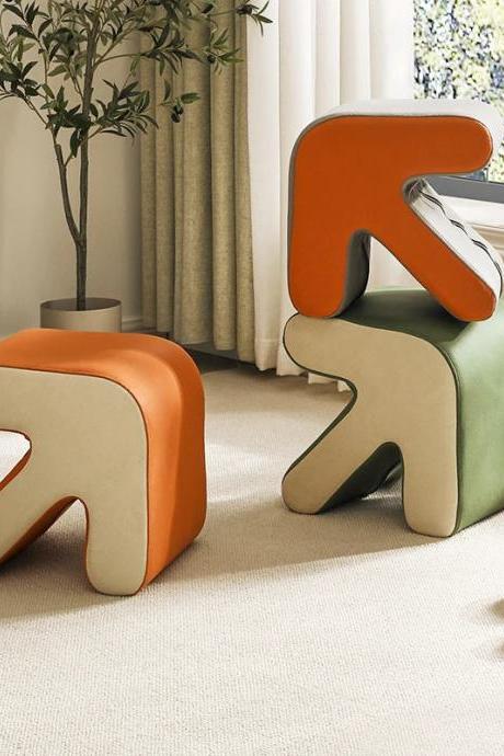 Modern Abstract Design Colorful Velvet Accent Chairs