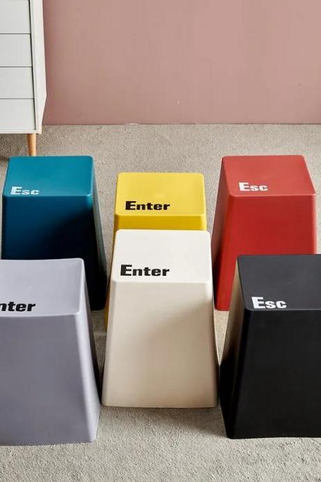 Colorful Computer Key-shaped Stools For Modern Decor