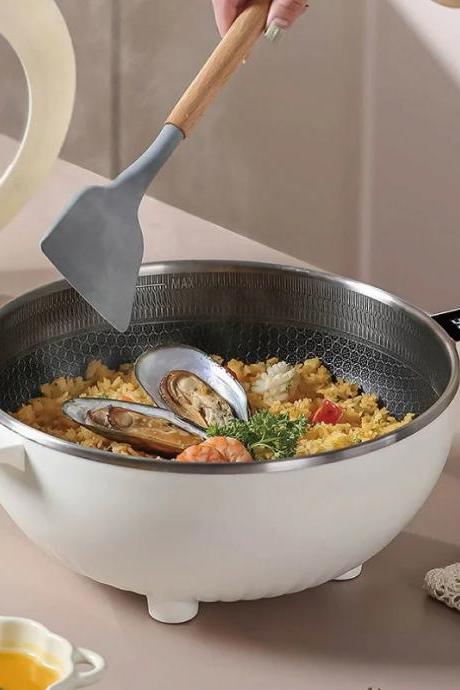 Non-stick Electric Wok With Lid And Temperature Control