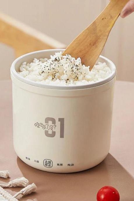Electric Portable Mini Rice Cooker With Wooden Spoon