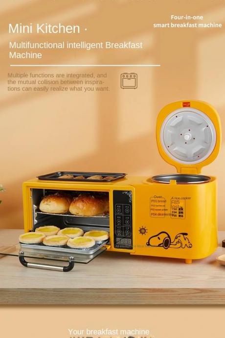 4-in-1 Compact Breakfast Maker With Multifunctional Features