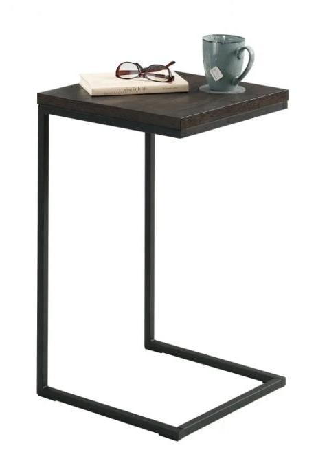 Modern C-shape Sofa Side Table With Wooden Top