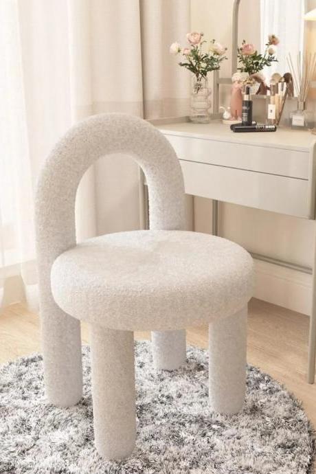 Modern Plush Fabric Accent Chair With Arch Backrest